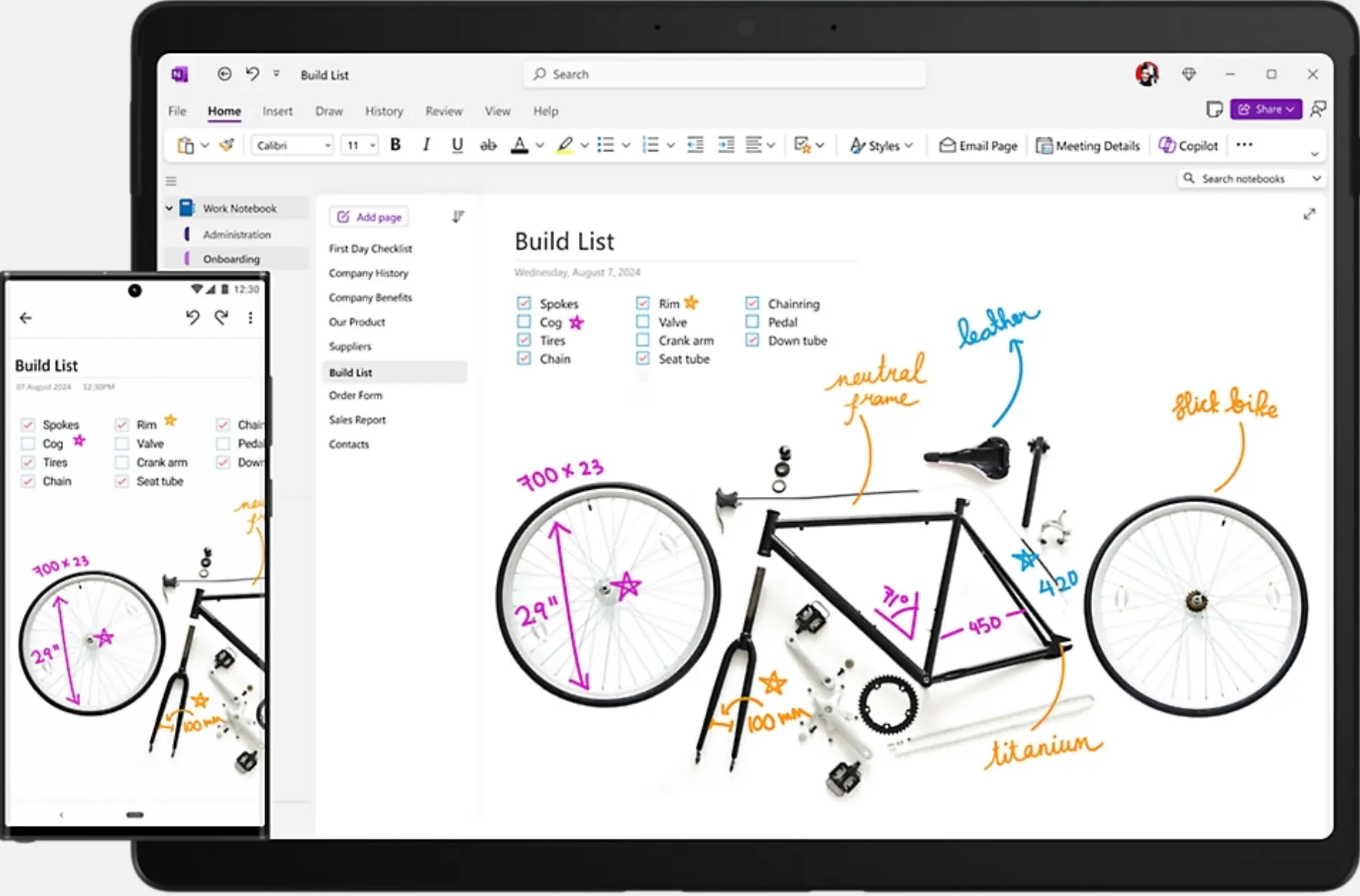Microsoft OneNote note-taking software 